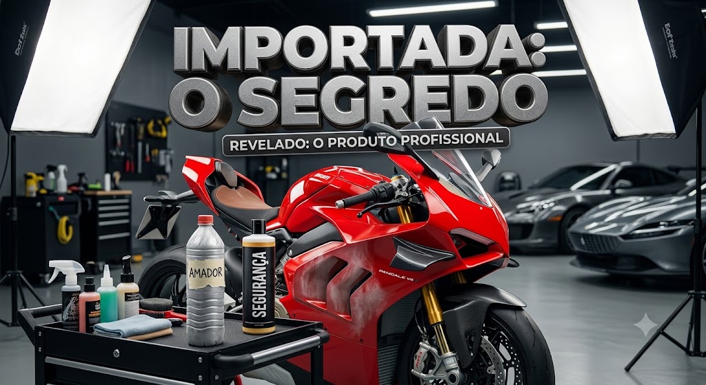 Moto importada após lavagem detalhada